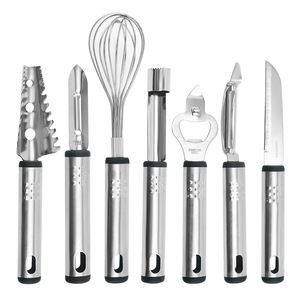 Ensemble d'ustensiles de cuisine en acier inoxydable 7 pièces avec éplucheur, couteau à fruits et outils multi-usages pour la cuisine - Product Image 5