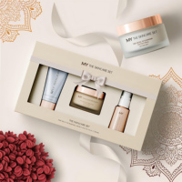 Boîte cadeau en papier kraft avec fenêtre transparente personnalisée, emballage en carton écologique pour bougies, parfums, soins de la peau, ensembles cosmétiques