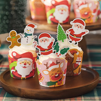 56 pièces de papier wafer de Noël, dessins animés, Père Noël, bonhomme de neige collant, papier de riz, qualité alimentaire, décoration de desserts pour la pâtisserie