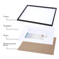 Cadre Photo Noir pour Affiches 30x40 40x50 50x70 A4, Cadres Simples en Métal avec Plexiglas, Fixation Murale ou Sur Table, Décoration Intérieure