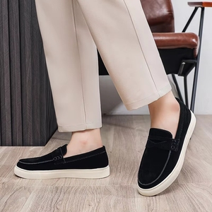 Zapatos Casuales de Cuero Vacuno de Lujo para Hombre, Diseño de Diseñador, Antideslizantes, Suela Gruesa, Estilo Caminata, Personalizados, de Gamuza - Product Image 5