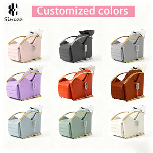 Barbería de acero inoxidable dorado de alta calidad con masaje eléctrico para levantar piernas, silla de champú, cama de champú de color personalizable - Product Image 3