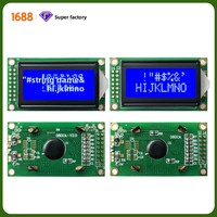 Écran LCD monochrome à matrice de points 0802A, écran à cristaux liquides 5V bleu-jaune, type réflexion directe COB, panneau de commande de caractères