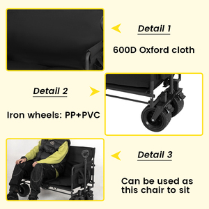 Carro <span class=keywords><strong>de</strong></span> mano <span class=keywords><strong>de</strong></span> hierro <span class=keywords><strong>de</strong></span> gran capacidad a la moda, carro <span class=keywords><strong>de</strong></span> Camping, nuevo estilo, carro plegable para exteriores para escalar - Product Image 3