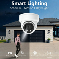 Caméra IP POE 4MP compatible Hik, double éclairage intelligent, couleur intégrale, Plug & Play, micro intégré, surveillance réseau, caméra bullet CCTV 2K