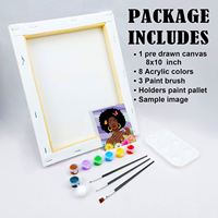 Toile de dessin pré-dessinée pour adultes, kit de peinture pour soirées Sip Party, 8x10 (20x25cm), cadre en bois, écologique, taille personnalisable, impression UV