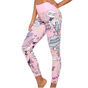 Conjunto Deportivo de Dos Piezas con Estampado Digital de Dibujos Animados Europeos y Americanos, Chaleco Corto de Cintura Alta y Pantalones Transpirables para Yoga - Product Image 1