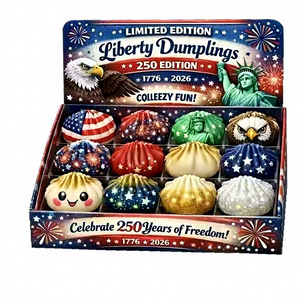 Vente en gros Nouveauté 2026 Édition limitée 250e anniversaire des États-Unis - Jouet anti-stress à presser en forme de dumpling sur le thème de la Fête de l'Indépendance américaine - Product Image 1