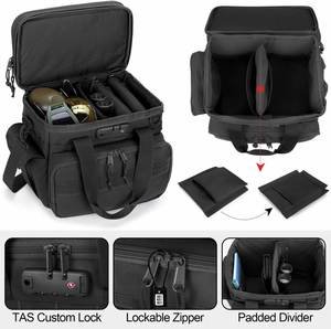 Bolsa Táctica Negra de Fábrica con Candado TSA, Capacidad para 12 Cargadores, Múltiples Bolsillos, Equipo de Caza, 2 Estuches - Product Image 3