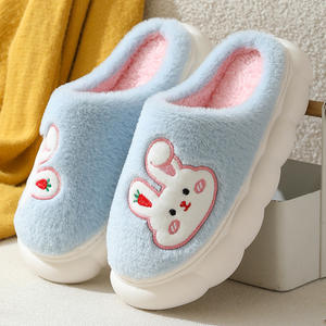 CHIQUE autunno e inverno casa pantofole <span class=keywords><strong>pelose</strong></span> graziose <span class=keywords><strong>ciabatte</strong></span> donna coniglio con suola spessa velluto invernale Anti slip Bear scarpe - Product Image 6