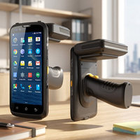قارئ وكاتب RFID محمول باليد بنظام أندرويد 15 للبيع بالجملة، ماسح ضوئي PDA بتقنية ISO18000-6C UHF طويل المدى لحل تتبع الملفات والوثائق