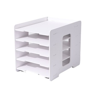 <b>File</b> <b>Trays</b> Multi Tiered A4 Document Holder Desktop Organizer Storage Shelf Simplified Version Artificial Board - Product Image 4