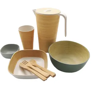 Бамбуковые Фруктовые чаши натурального цвета, биоразлагаемая чаша из бамбукового волокна, Сервировочная чаша на растительной основе