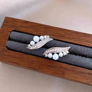 22588DIY Accesorios de Perlas, Pendientes de Plata S925 con Soporte Hueco para Múltiples Cuentas, Pendientes con Cuentas de 3-4mm, Perlas Sueltas - Product Image 1