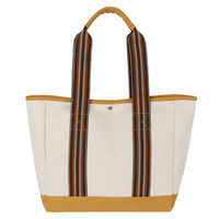 Innovador bolso de mano a rayas de Estilo Vintage para mujer con cierre abierto y bordado plano para verano invierno otoño