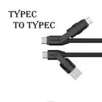 Micro TYPE-C en alliage de Zinc vers type-c 240W câble de charge rapide USB 3.0 câble USB 6 en 1 pour téléphone portable ou ordinateur portable