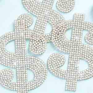 Patch autocollant en strass motif dollar pour vêtements et sacs DIY (vente en gros) - Product Image 4