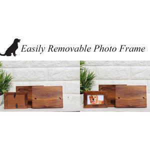 Оптовая продажа, персонализированные деревянные шкатулки для домашних животных, похоронная урна из дерева с фото для собак и кошек - Product Image 4