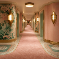 Luxuriöser Woll-Nylon Axminster Teppichboden mit Individuellem Muster für Hotels, Casinos und Ballsäle - Hochwertiger Breitband-Teppich in Rollenform