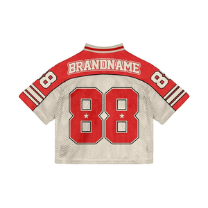 เสื้อยืดแขนสั้นทรงบ็อกซี่ผ้าตาข่ายสไตล์สตรีทแวร์ โพลีเอสเตอร์ 100% น้ำหนักเบา แห้งเร็ว ระบายอากาศได้ดี ซับเหงื่อ รับสกรีนโลโก้ - Product Image 2