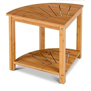 <b>Bamboo</b> Triangular Shower <b>Stool</b> Corner Bathroom Shelf Anti Slip Anti Humidity Easy Clean Natural Color - Product Image 5