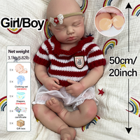 Poupée Reborn LouLou réaliste en silicone souple de 50 cm, bébé nouveau-né à bouche ouverte, anatomiquement correcte, cadeau surprise de Noël