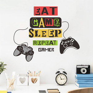 Home Decoration Self Adhesive Pvc Eat Sleep <strong>Gaming</strong> Zone Wall <strong>Sticker</strong> - Product Image 1