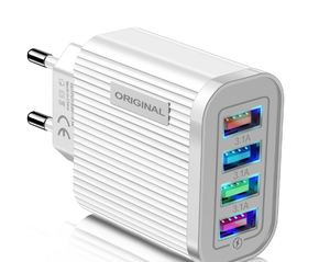 Chargeur mural USB 2A 3A 4 ports QC3.0, adaptateur d'alimentation à charge rapide 18 W, chargeur multi-USB pour téléphone portable - Product Image 3