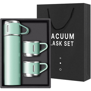 Christmas Gift 3pcs Outdoor Travel Coffee Tea Thermos Vacuum <b>Flask</b> Stainless Steel Water Bottle Gift Set With 2 Cup - Product Image 1