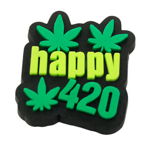 Breloques de sabot en PVC pour Crocs, motif <span class=keywords><strong>plante</strong></span> de cannabis 420, décorations de chaussures pour enfants, cadeau - Product Image 6