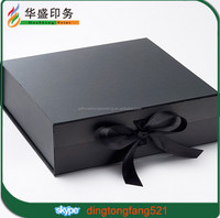 Emballage de boîte-cadeau personnalisé de luxe en carton rigide noir doré rigide A4 avec fermeture à rabat magnétique logo personnalisé