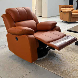 Fauteuil à bascule pliable moderne, fauteuil à mécanisme manuel, cuir synthétique, <span class=keywords><strong>inclinable</strong></span>, hauteur réglable, inclinaison vers l'arrière, pieds pour salon - Product Image 1