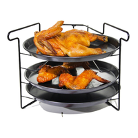 Support à pizza en métal pliable, étagère de rangement multi-niveaux pour cuisine, pour plaque à pizza, cuisson, refroidissement et présentation en restauration