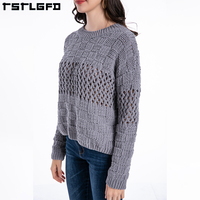 Chemisier ample en mousseline unie écologique pour femme - Silhouette ajourée élégante pour un look décontracté automne-hiver respirant