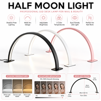 Lampe de bureau professionnelle pour manucure Diamond Half Moon, grande/petite taille, blanc/naturel/chaud, répondant à différents besoins