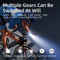 Phare de vélo LED rechargeable en ABS, batterie 4500mAh, charge Type-C, étanche, super lumineux 800LM, 5 modes, conduite nocturne
