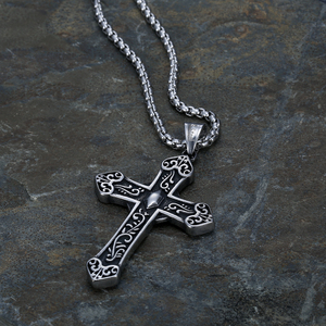 Collar con Cruz y Dije Retro <span class=keywords><strong>de</strong></span> la <span class=keywords><strong>Virgen</strong></span> <span class=keywords><strong>de</strong></span> Guadalupe <span class=keywords><strong>Madre</strong></span> <span class=keywords><strong>de</strong></span> Jesús en Acero Inoxidable con LOGO Grabado - Product Image 6