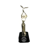 Pigeon doré trophée en métal Art Honor Award cadeau souvenir déesse métal cristal pour affaires coffret cadeau sport personnalisé avec colombe noir