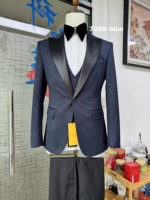 Costume homme fait main orné de strass et de sequins, ensemble 3 pièces : veste à simple boutonnage, gilet et pantalon, smoking scintillant pour mariage, bal de promo et soirée