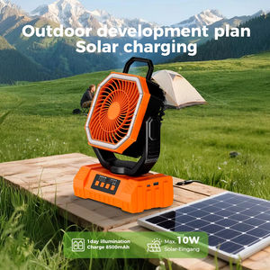 Ventilateur de camping solaire électrique portable F6S avec lanterne, batterie 20000 mAh, moteur sans balais oscillant, faible bruit, pour voiture et usage domestique - Product Image 6