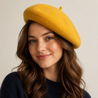 Béret en feutre 100% laine personnalisé, style français vintage, chaud pour l'automne et l'hiver, casquette d'artiste peintre, vente en gros pour femmes, mode, logo personnalisé