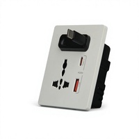 Prise murale universelle à charge rapide PD 20W avec 2/3 prises USB-A et USB-C, multifonctionnelle pour la maison/le bureau