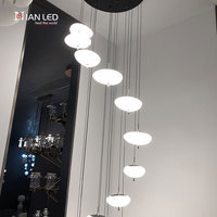 Lustre d'escalier moderne minimaliste à LED avec télécommande, anti-éblouissement, protection des yeux, luminaire suspendu pour salon et restaurant