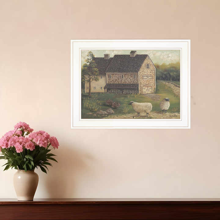 HMS Stone Barn 2 Wall Art White Framed Print Stylish Home Decor