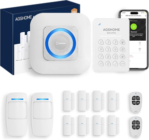 ระบบเตือนภัยบ้านไร้สาย <span class=keywords><strong>AGSHOME</strong></span> 4G GSM ชุดอุปกรณ์รักษาความปลอดภัยอัจฉริยะ พร้อมซิมการ์ด แจ้งเตือนผ่านแอป Tuya รับประกัน 1 ปี - Product Image 1