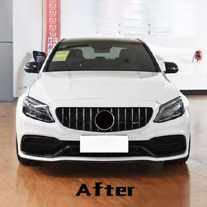 Kit de carrocería modificada para <span class=keywords><strong>Mercedes</strong></span> <span class=keywords><strong>Benz</strong></span> W205, parachoques estilo AMG con rejilla, modificado a <span class=keywords><strong>2019</strong></span> C63 - Product Image 6