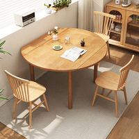 Table à manger extensible en bois massif, carrée à ronde, pliable, gain de place, mobilier en bois pour la maison et la cuisine, OEM personnalisé