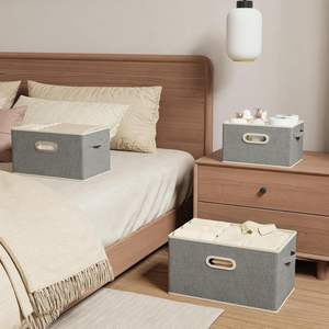 Contenedores de Almacenamiento Abiertos de Tela con Asas Metálicas, Cestas Organizadoras Plegables, Cajas Cúbicas Plegables para Estantes, Armarios y Sala de Estar - Product Image 6