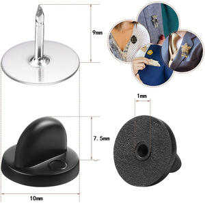 도매 PVC 고무 핀 백 나비 클러치 백업 홀더 11MM 너비 옷깃 에나멜 핀 공예 만들기 - Product Image 2