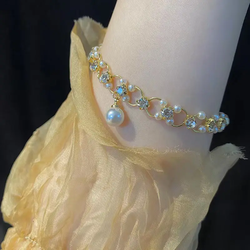 Модные роскошные женские браслеты с кристаллами, амулетные браслеты с жемчугом, женские Украшения для вечеринок